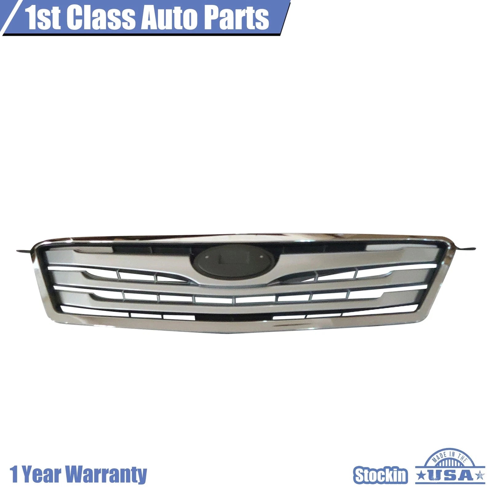 Grille Assembly for Subaru Outback (2010-2012) Silver Textured Gray Insert