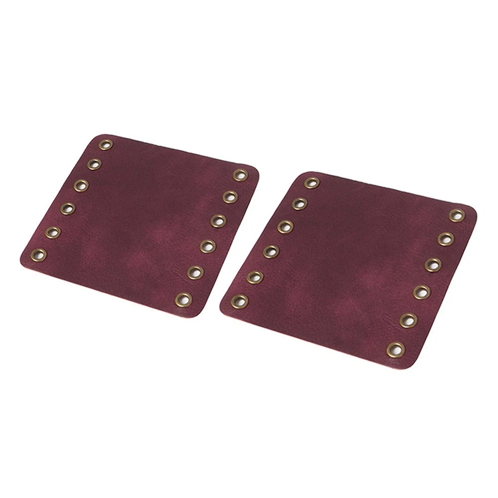 2X 22mm Hand Grips Leather Covers for Universal Motorcycles (Retro Wine Red)