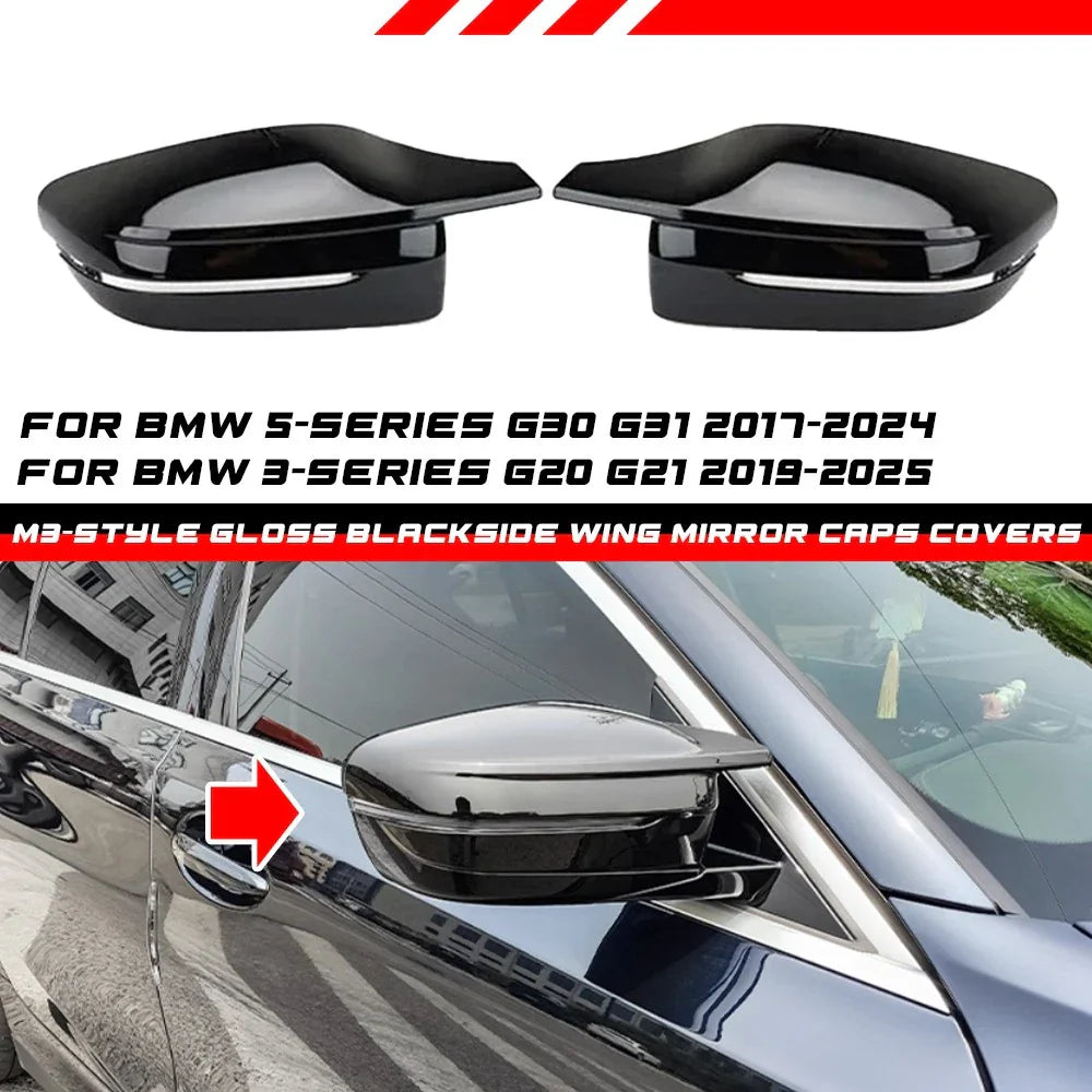 Pair Wing Mirror Caps Covers for BMW 3 Series (2019–2025)