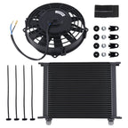 30 Row Engine Oil Cooler with 7" Fan for Universal Street Vehicles