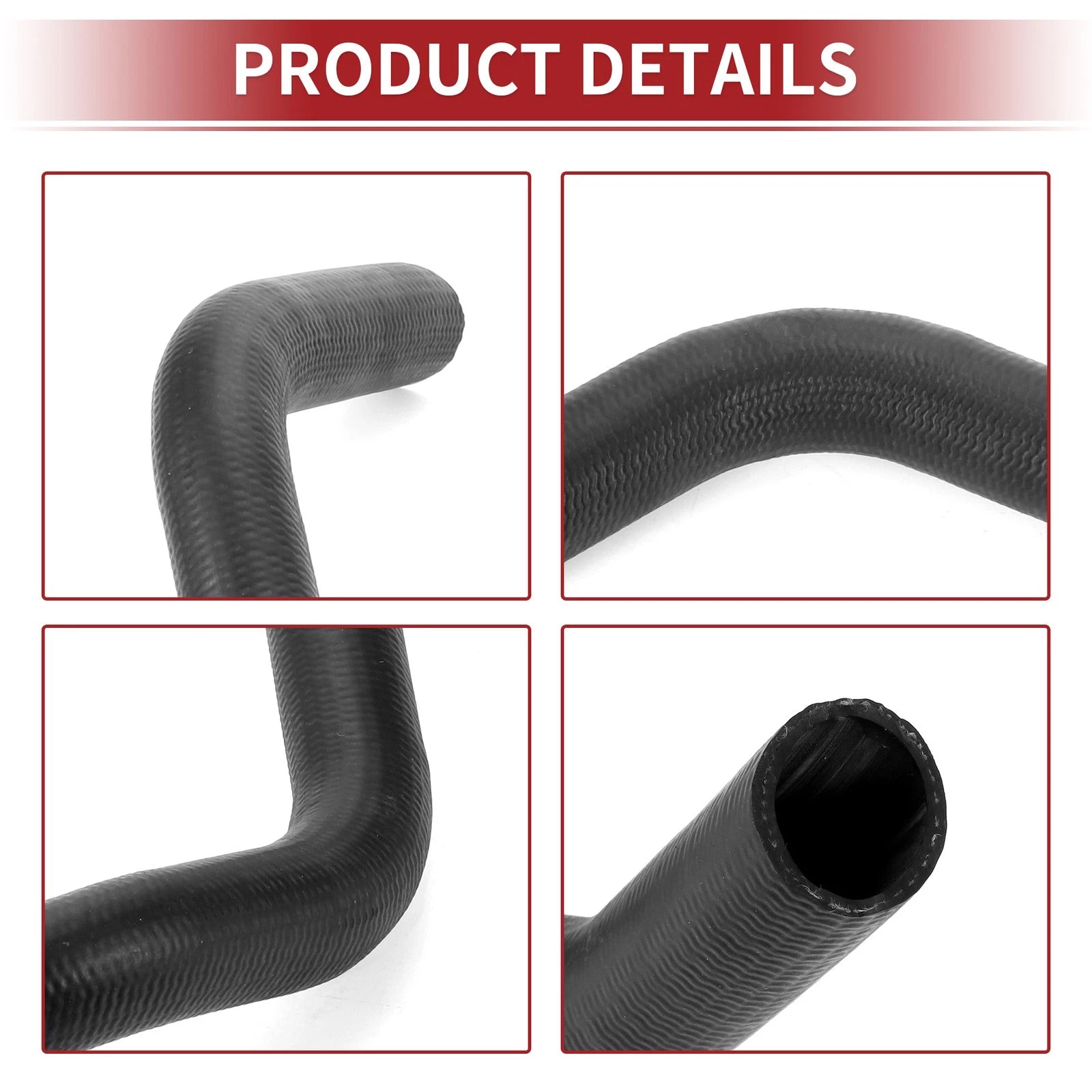Radiator Hose for Toyota Tacoma 2.7L (2005–2015) No. 16572-75241 Rubber Black