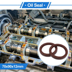 2X Oil Seal Rotary Shaft Seal FKM Rubber 70x90x12mm for Various Models
