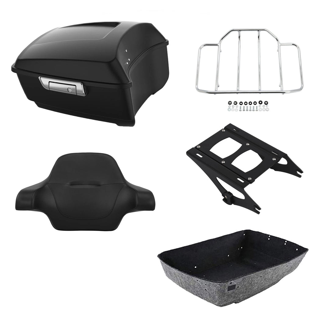 Matte Black Backrest Pad Rack for Harley Touring (2014–2026)