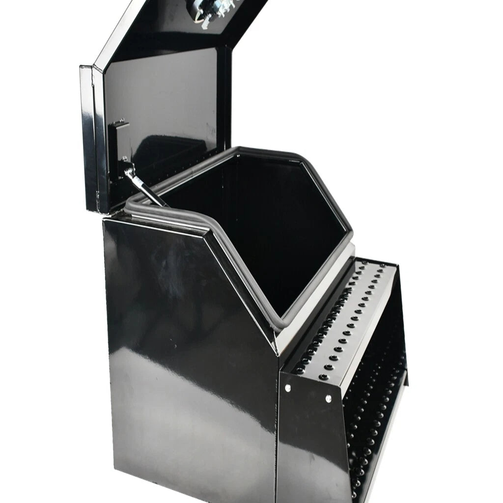 Aluminum Tool Box with Saddle Step for Semi Truck (28"x25"x30")