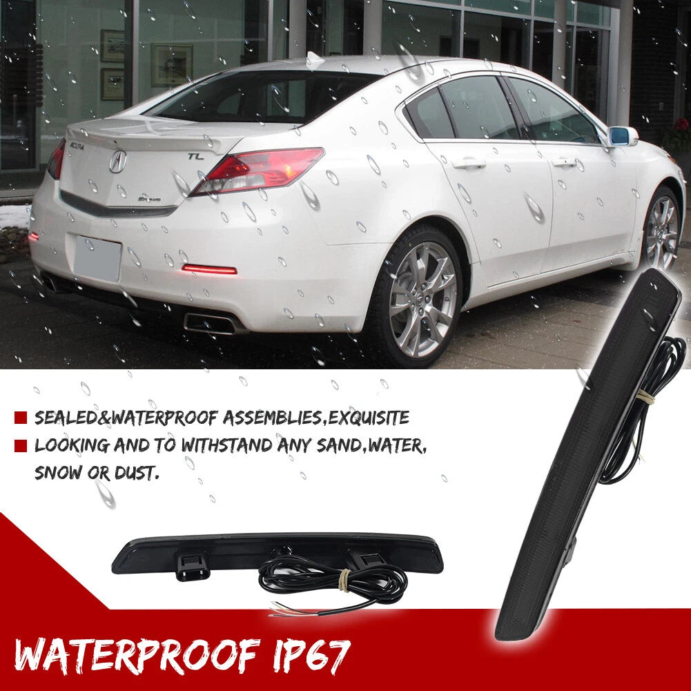 Smoked Red LED Rear Bumper Reflectors for Acura TL (2012–2014)