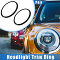 Pair Front Side Headlight Trim Rings for BMW Mini F55 F56 F57 (2014–2021) Black