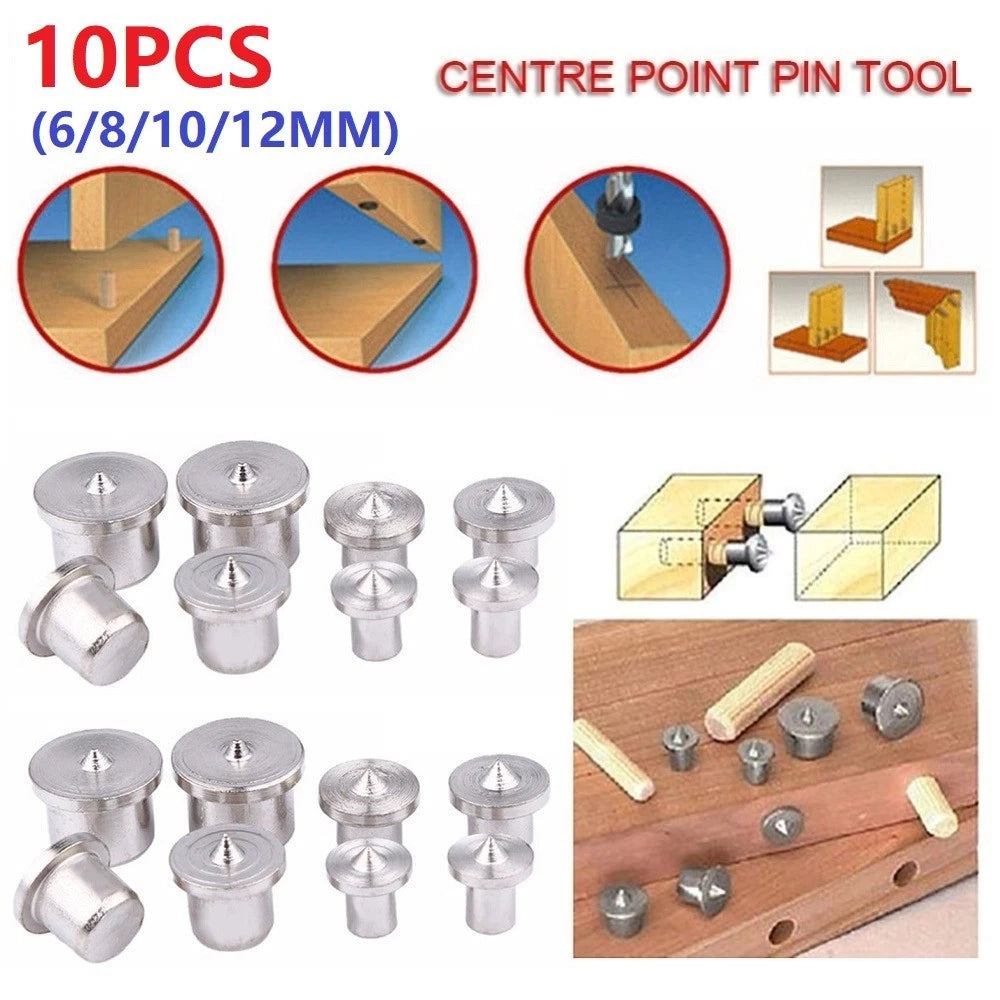 Set of 10 Dowel Centre Points for Wood Timber Marker (6/8/10/12mm)