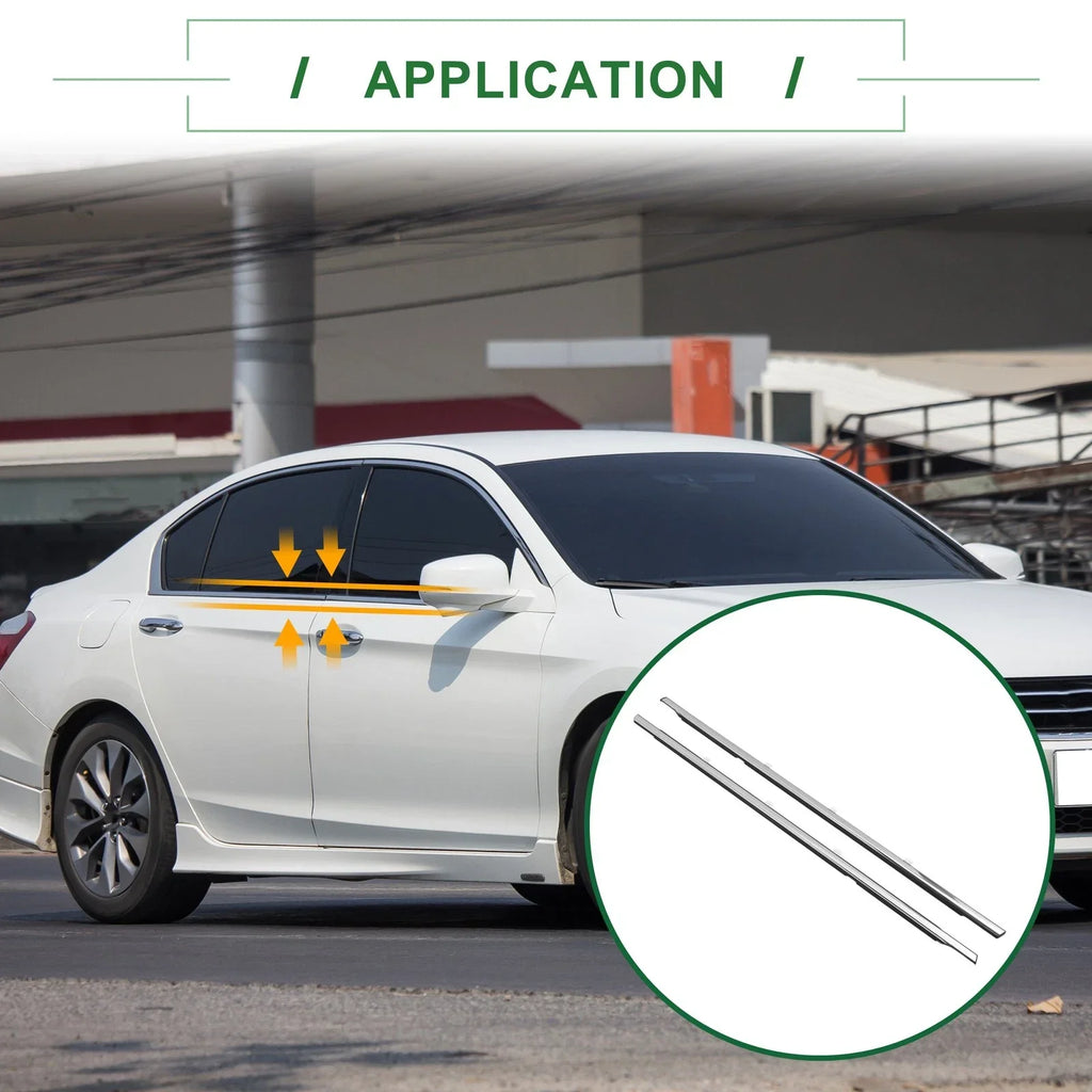 2 x Rear Left & Right Weatherstrip Window Seals for Honda Accord (2018-2023)