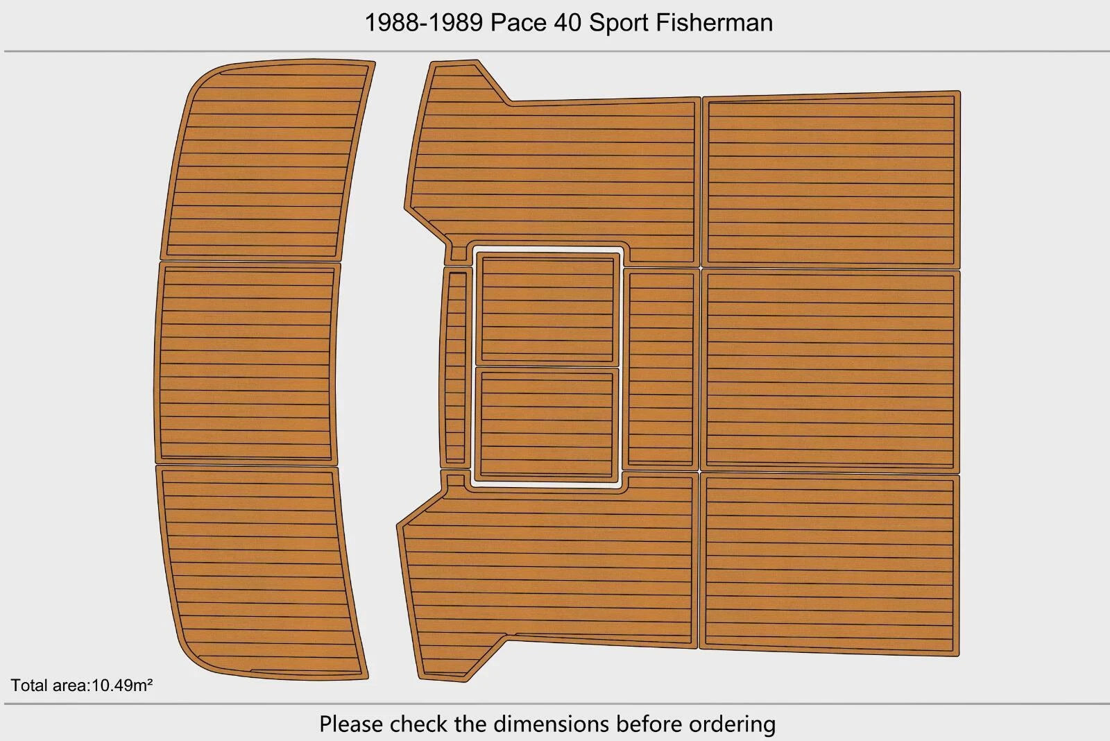 EVA Pads for Pace 40 Sport Fisherman (1988) - Cockpit Swim Platform Teak Deck