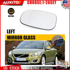 Left Driver Heated Mirror Glass with Backing Plate for Volvo C30 S40 C70 (2006–2013)