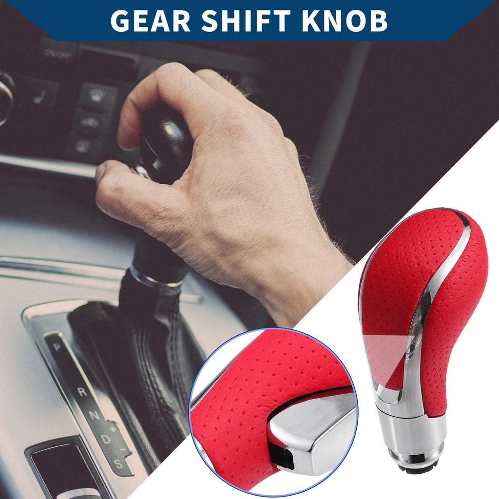 Automatic Gear Shifter Knob for Opel Insignia (2009–2013) Faux Leather Red