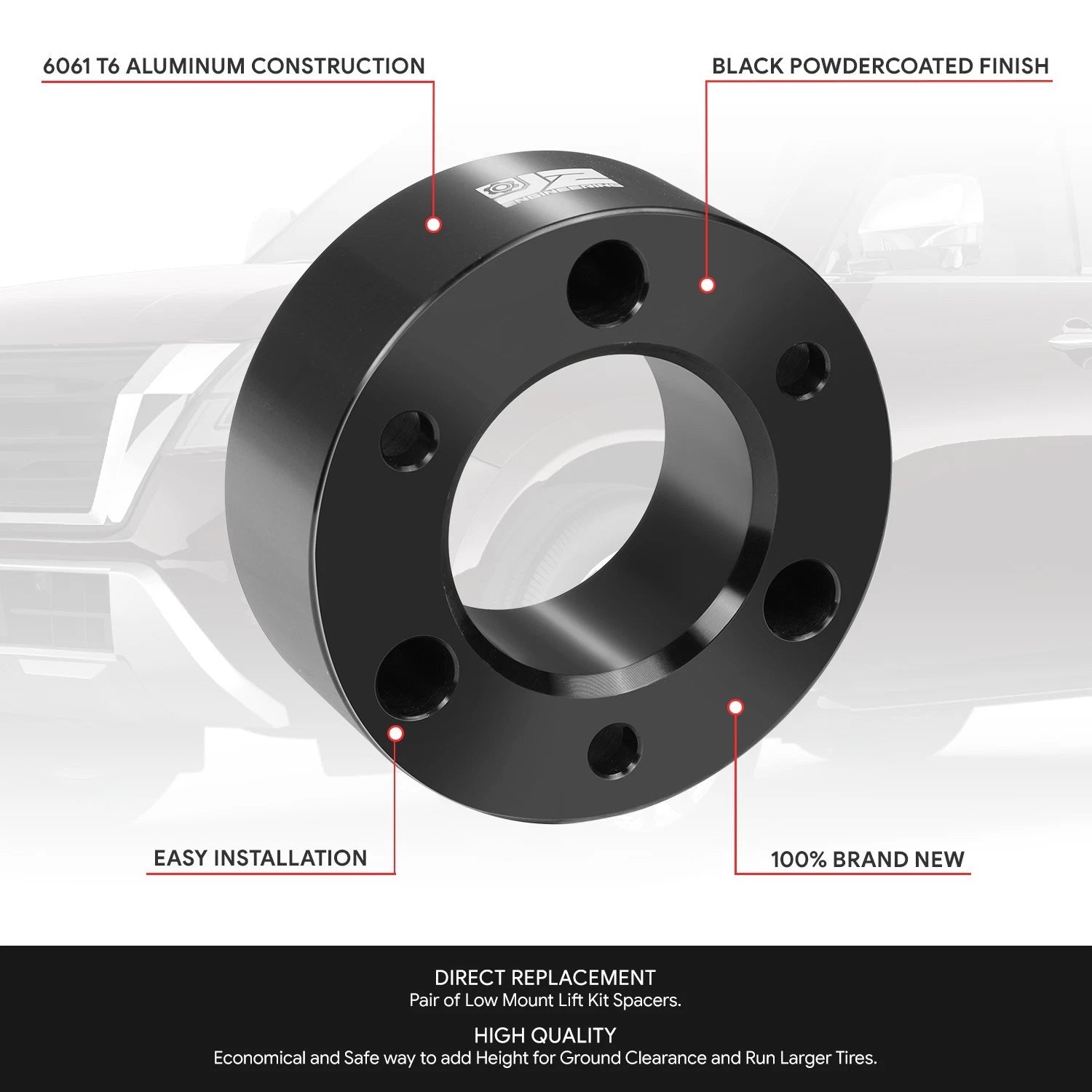 Set of 2 Strut Top Mount Leveling Lift Spacers for Nissan Titan Armada (2004–2024)