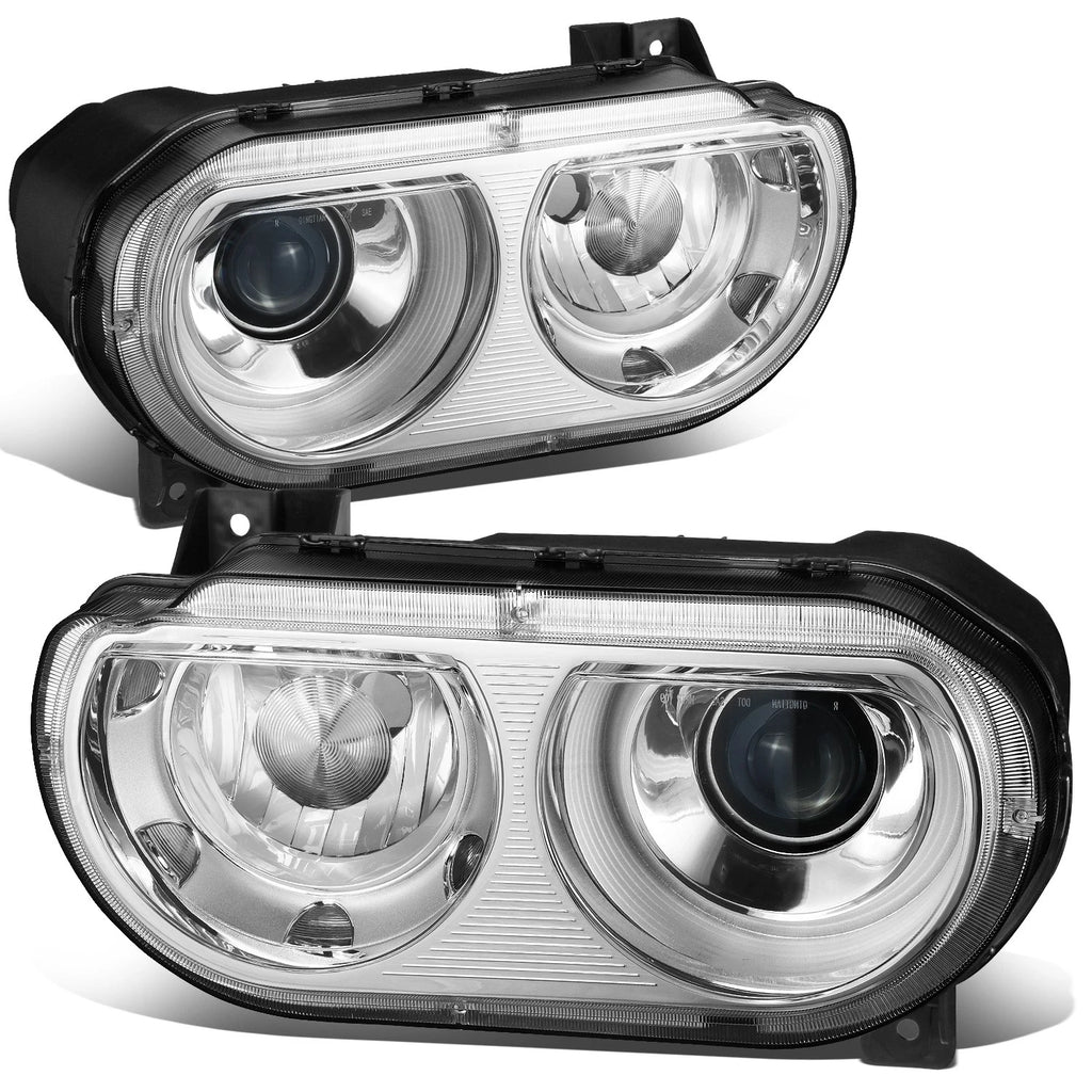 Chrome Housing Projector HID Headlight Lamps for Dodge Challenger (2008–2014)