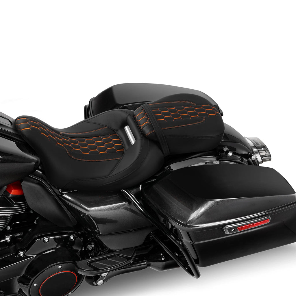 Black Driver Passenger Seat for Harley Touring Electra Street Road Glide (2009–2023)