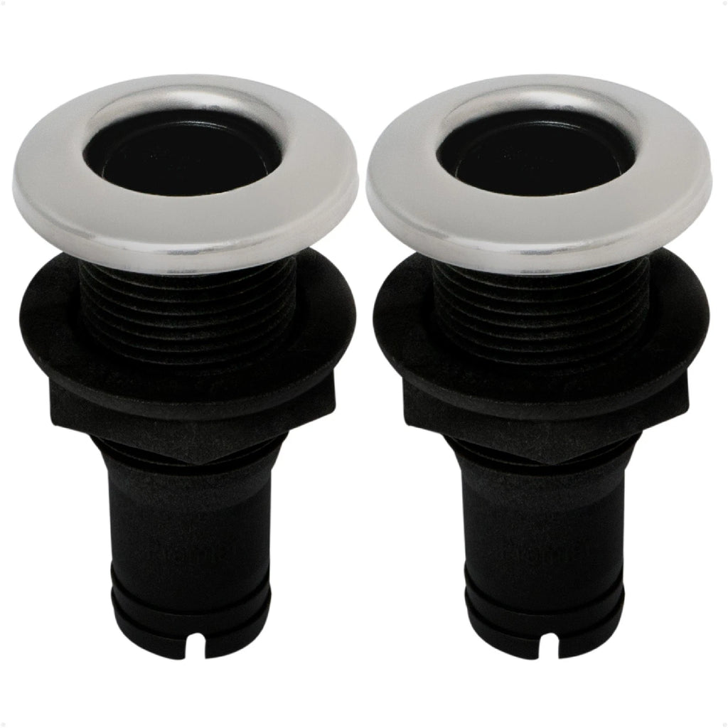2X Straight Thru-Hull Connection for Hose 3/4 inches FO2995-M2