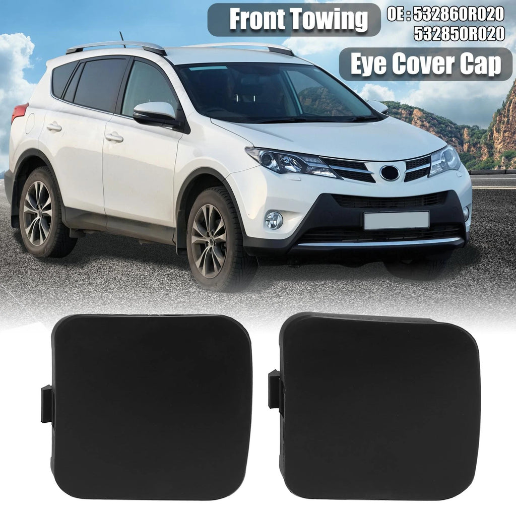 Pair Front Bumper Tow Hook Cover Caps 532860R020 532850R020 for Toyota RAV4 (2009–2012)