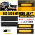 2X Front Signal Side Marker Lights Smoke for GMC Chevy Pickup Truck (1981–1991)