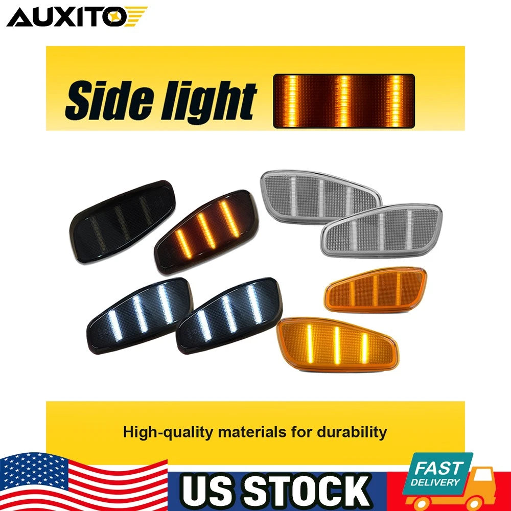 Smoked Lens Amber White LED Front Side Marker Light for Jeep Renegade (2015–2023)