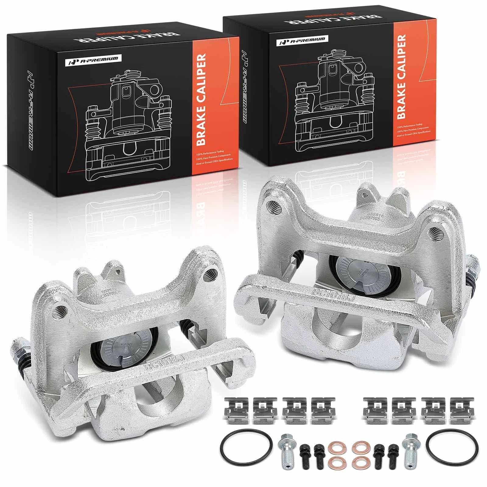 Pair Rear Brake Calipers with Bracket for Chevrolet Silverado Colorado