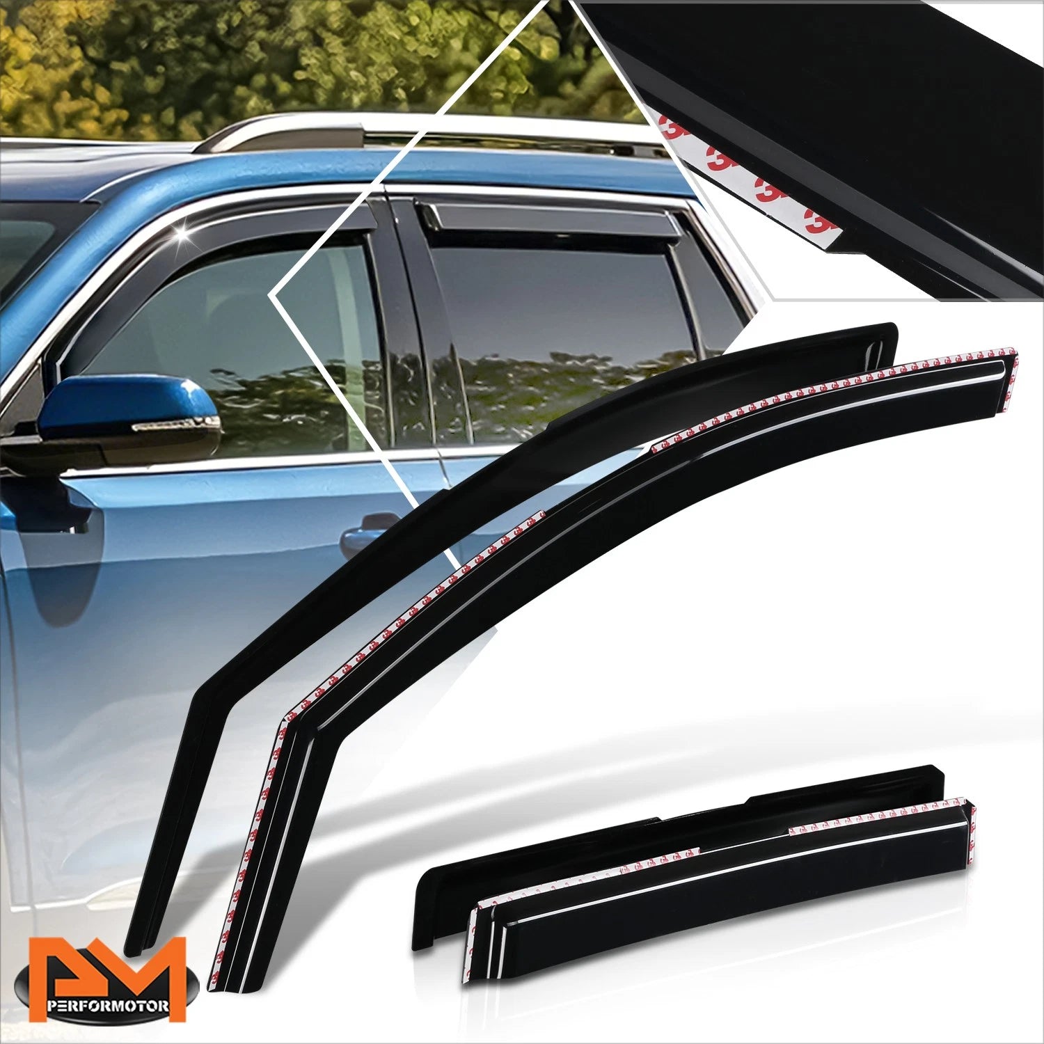 Tap-On Side Window Visors for GMC Acadia (2017–2023)