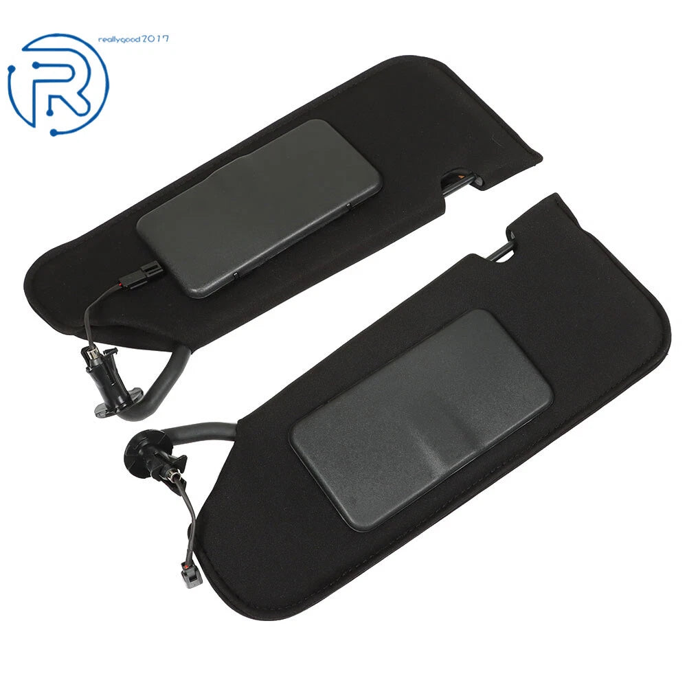 Set of 2 Sun Visors for Chevrolet Corvette (2005-2013) Black Cloth