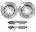 Set of 4 Akebono Front Brake Kit Euro Pads & Xtra Drilled Rotors for BMW E36 E46 E85 (1992–2006)