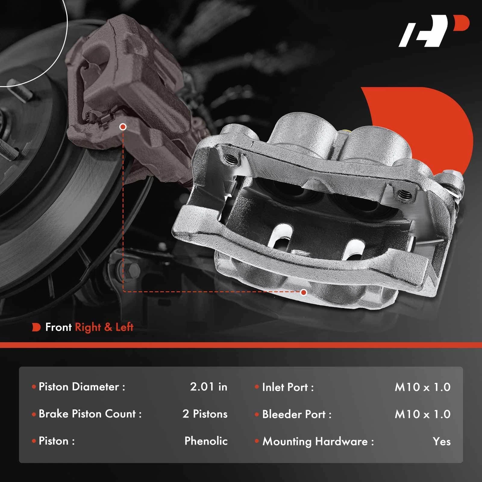 2X Front Brake Calipers with Bracket for Nissan Armada Titan Infiniti