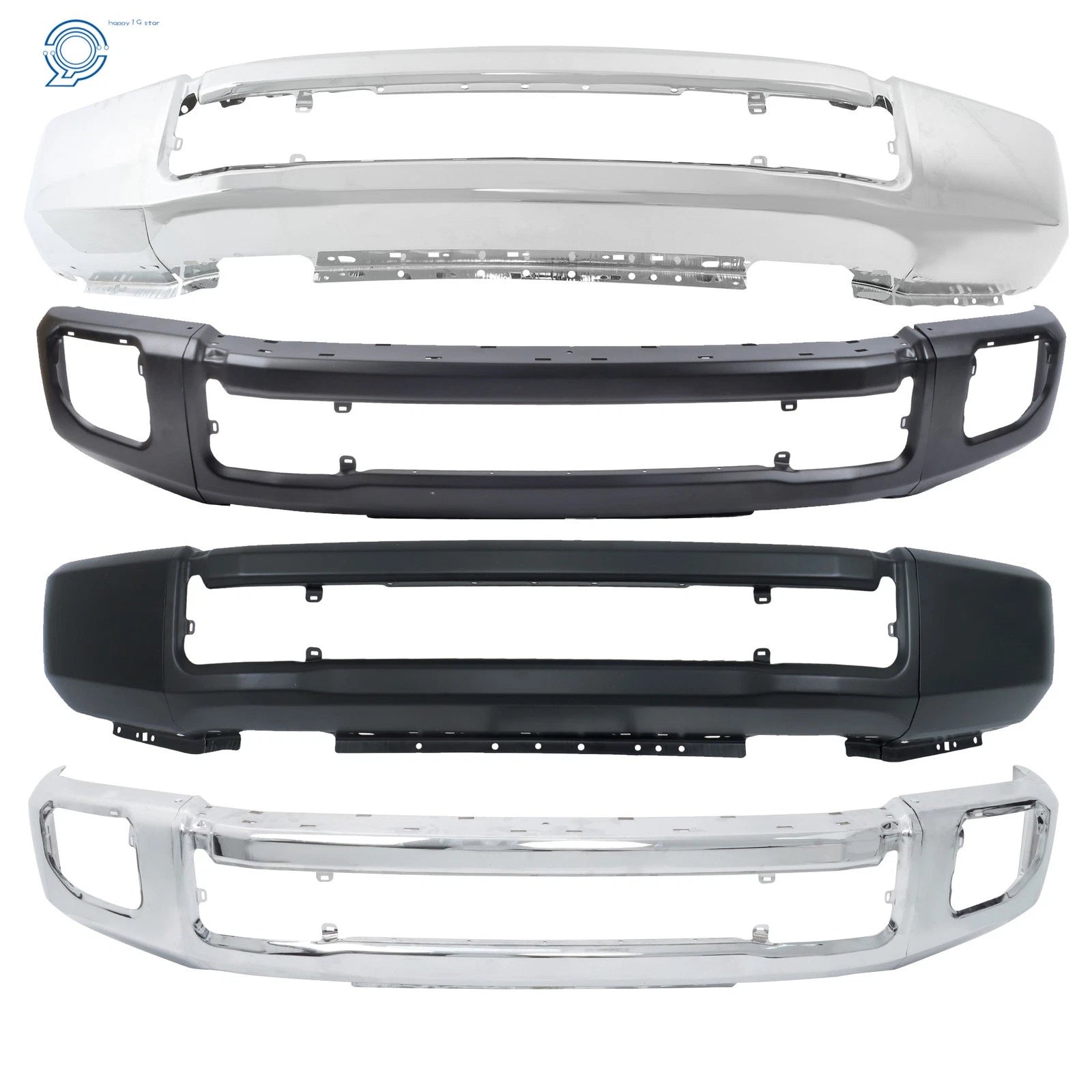Chrome/Black Front Bumper for F250 F350 (2020–2022)