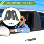 6 Pcs Door Pillar Window Trim for BMW 5-Series (2018–2023) Carbon Fiber