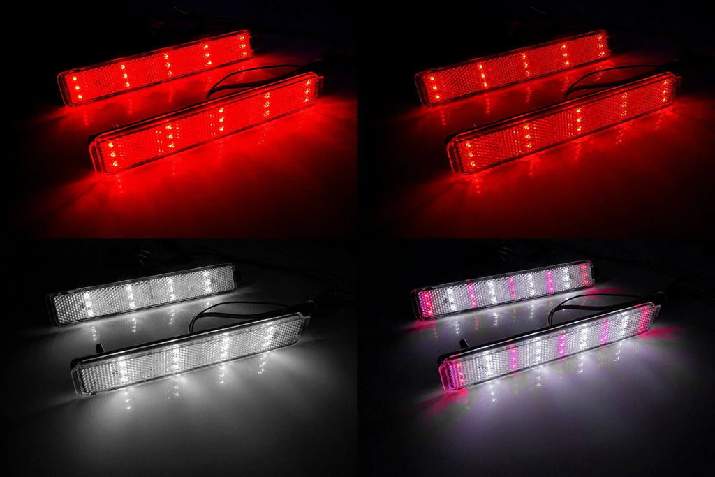 Clear 2-Color LED Rear Bumper Reflector Light for Cadillac CTS Torrent