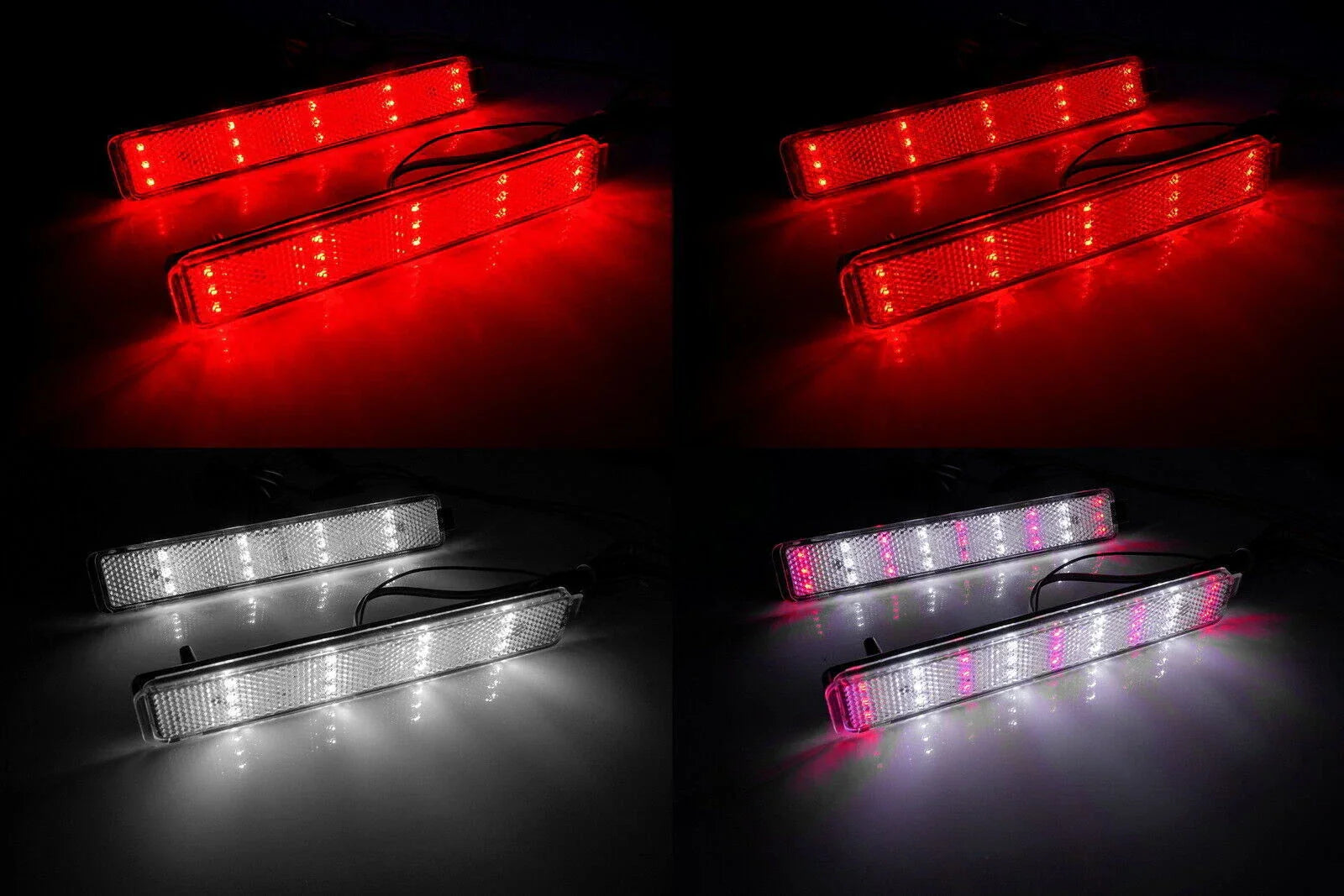 Clear 2-Color LED Rear Bumper Reflector Light for Cadillac CTS Torrent