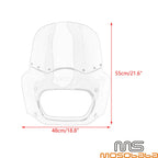 Headlight Fairing w/Clear Windshield for Harley Fat Bob 114 (2018-2023)