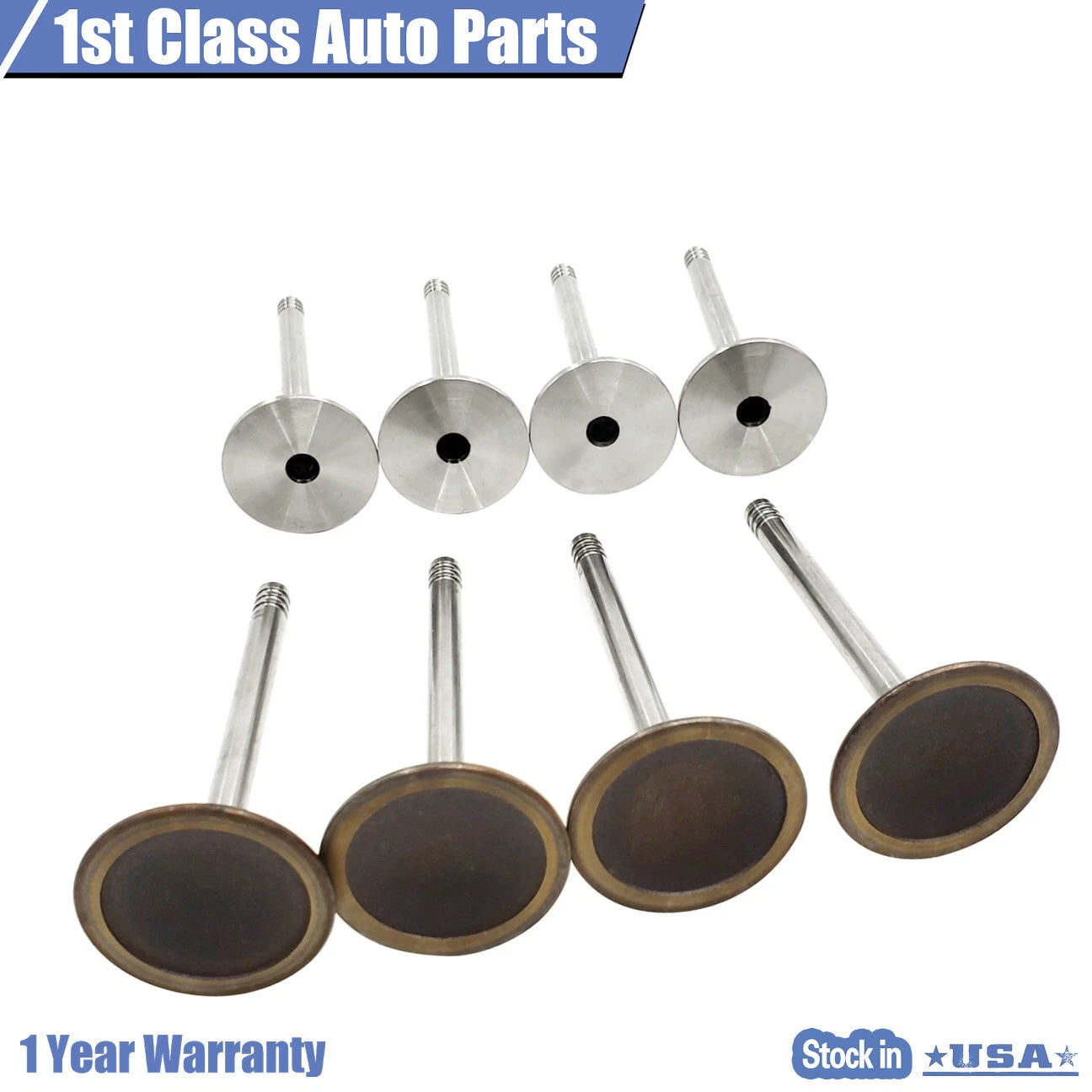 8PCS Exhaust Intake Valves for VW Golf Beetle Jetta Cabrio 2.0L SOHC (1999–2005)