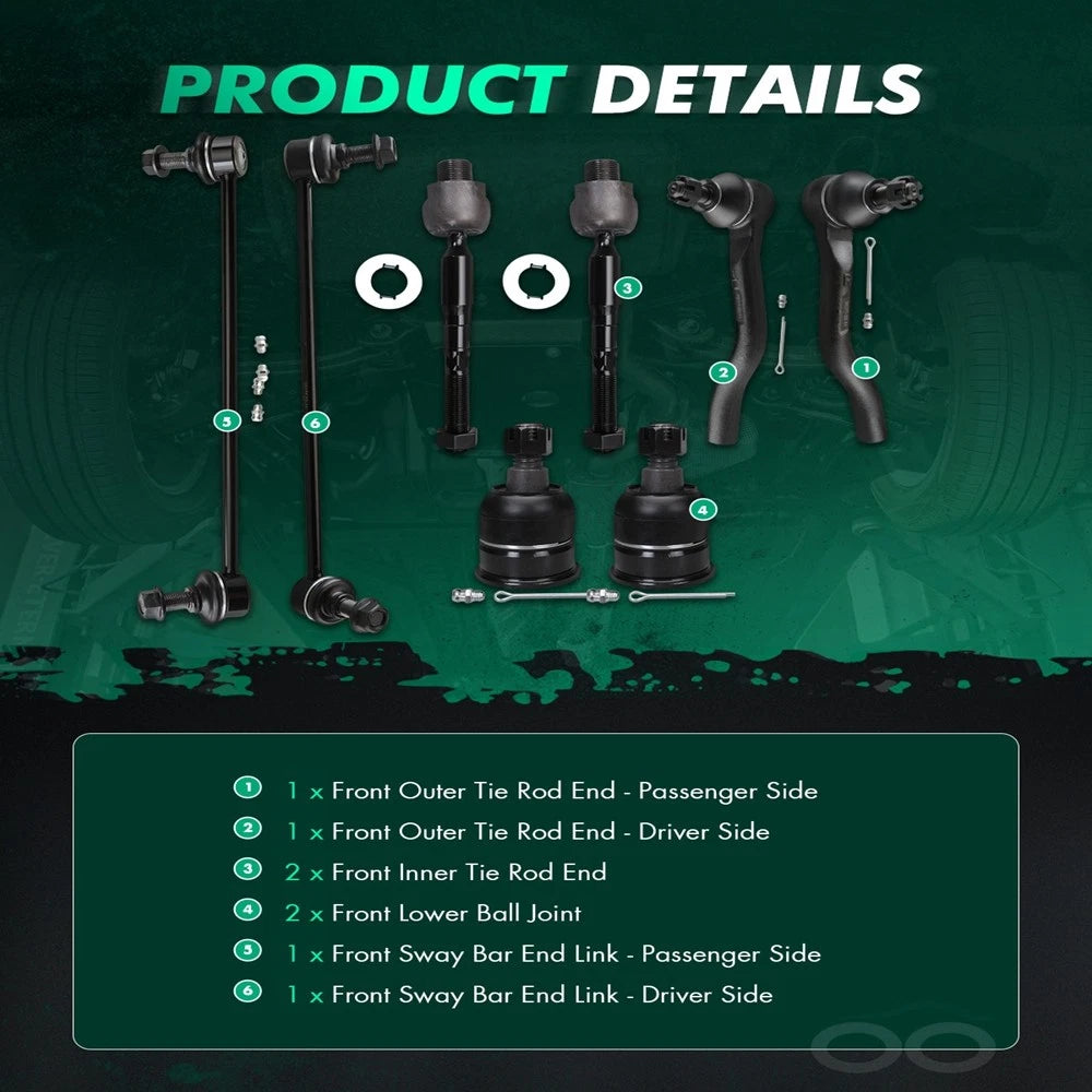 Front Tie Rod End Ball Joints for Honda Accord (2013–2017)