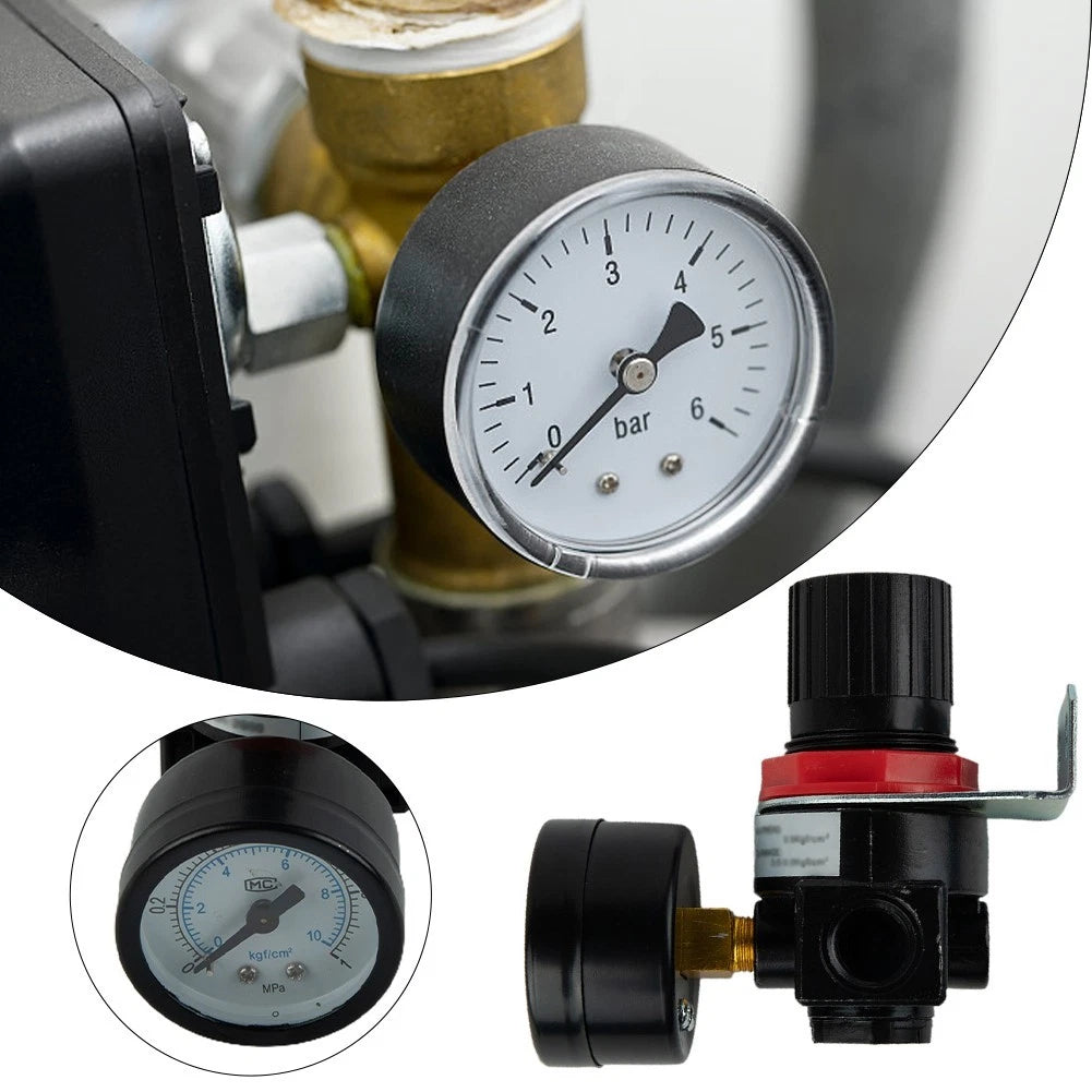 Air In Line Compressor Pressure Regulator with Gauge for Universal