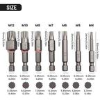 Set of 7 Nutdrivers Screwdriver Bits for Electric Screwdrivers