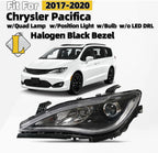 Halogen Headlight w/Position Light & Bulb Left for Chrysler Pacifica (2017–2020)