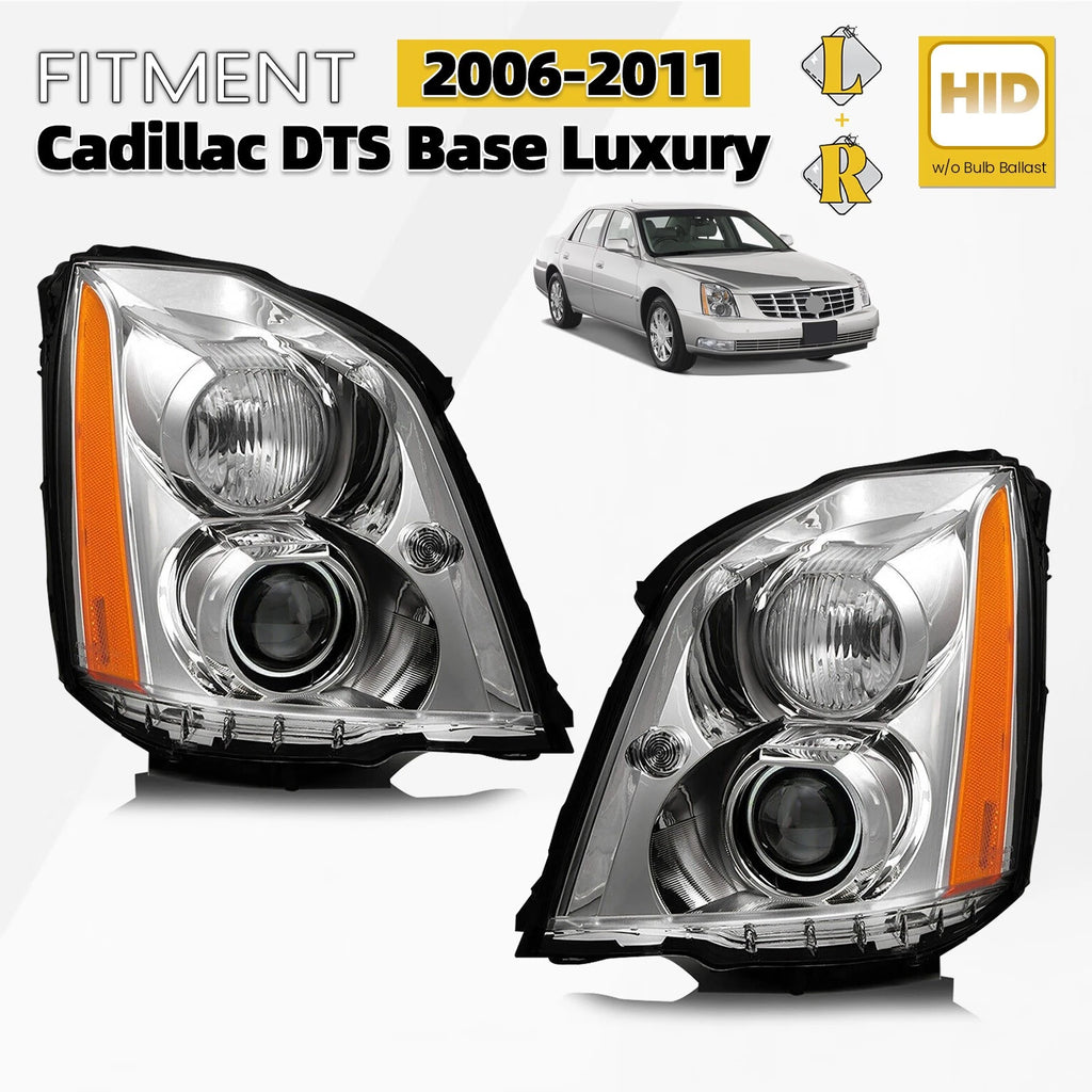 HID Xenon Projector Headlights Assy for Cadillac DTS (2006–2011) L+R Pair