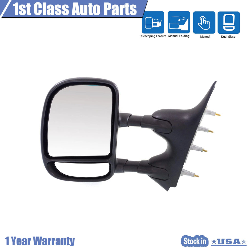 Left Manual Mirror for Ford E-150 E-250 E-350 E-450 E-550 (2003–2016)
