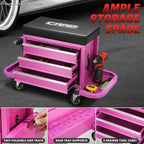 2X Adjustable Rolling Mechanics Tool Seat for Universal Use (350lbs Capacity)