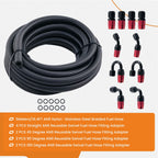 Oil Line Fuel Hose Kit 6AN/8AN/10AN/12AN/16AN/20AN (5FT/10FT/12FT/16FT/20FT)