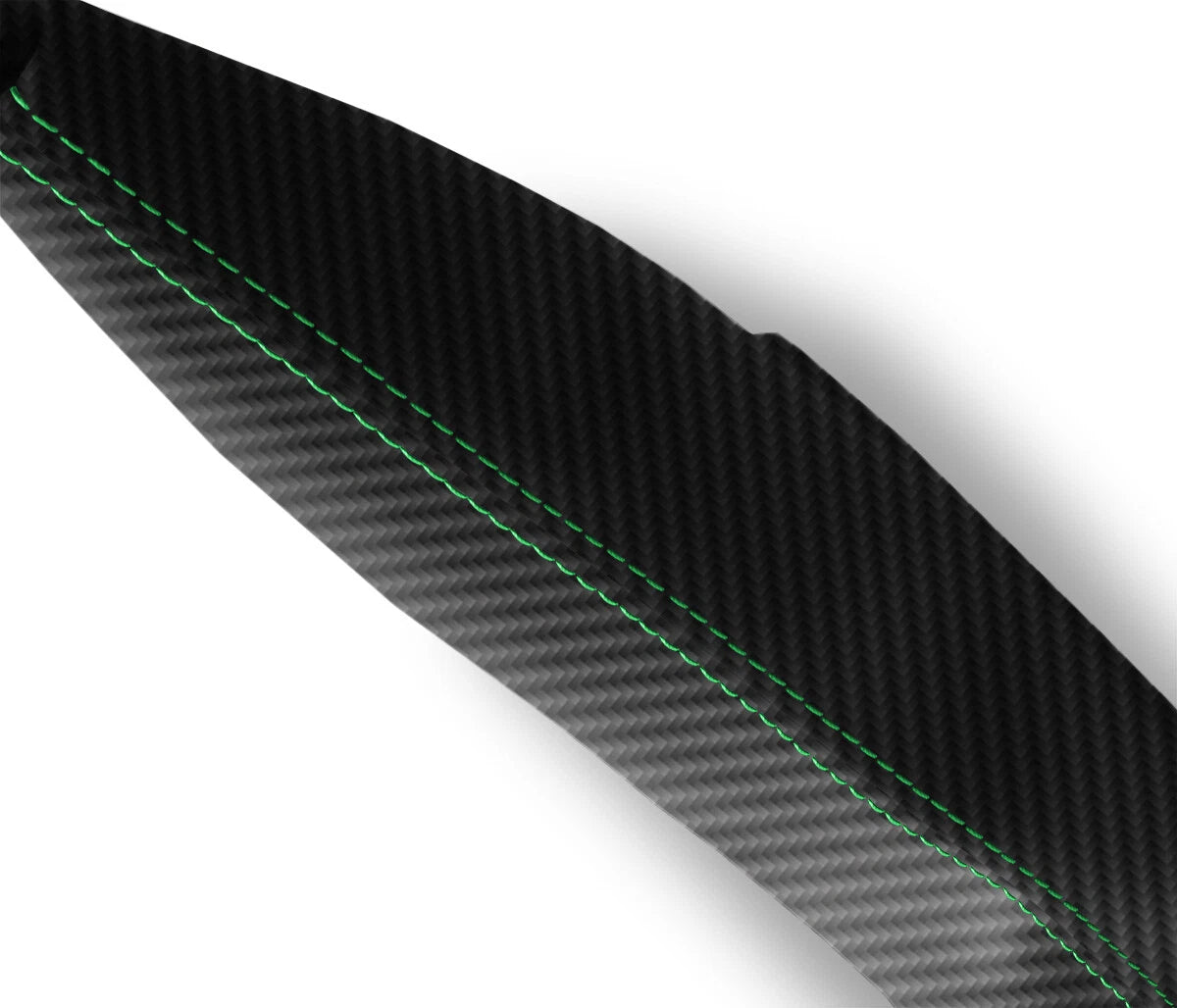 Transfer Case Cover for Nissan Xterra (2002–2006) Carbon Fiber Green Stitch