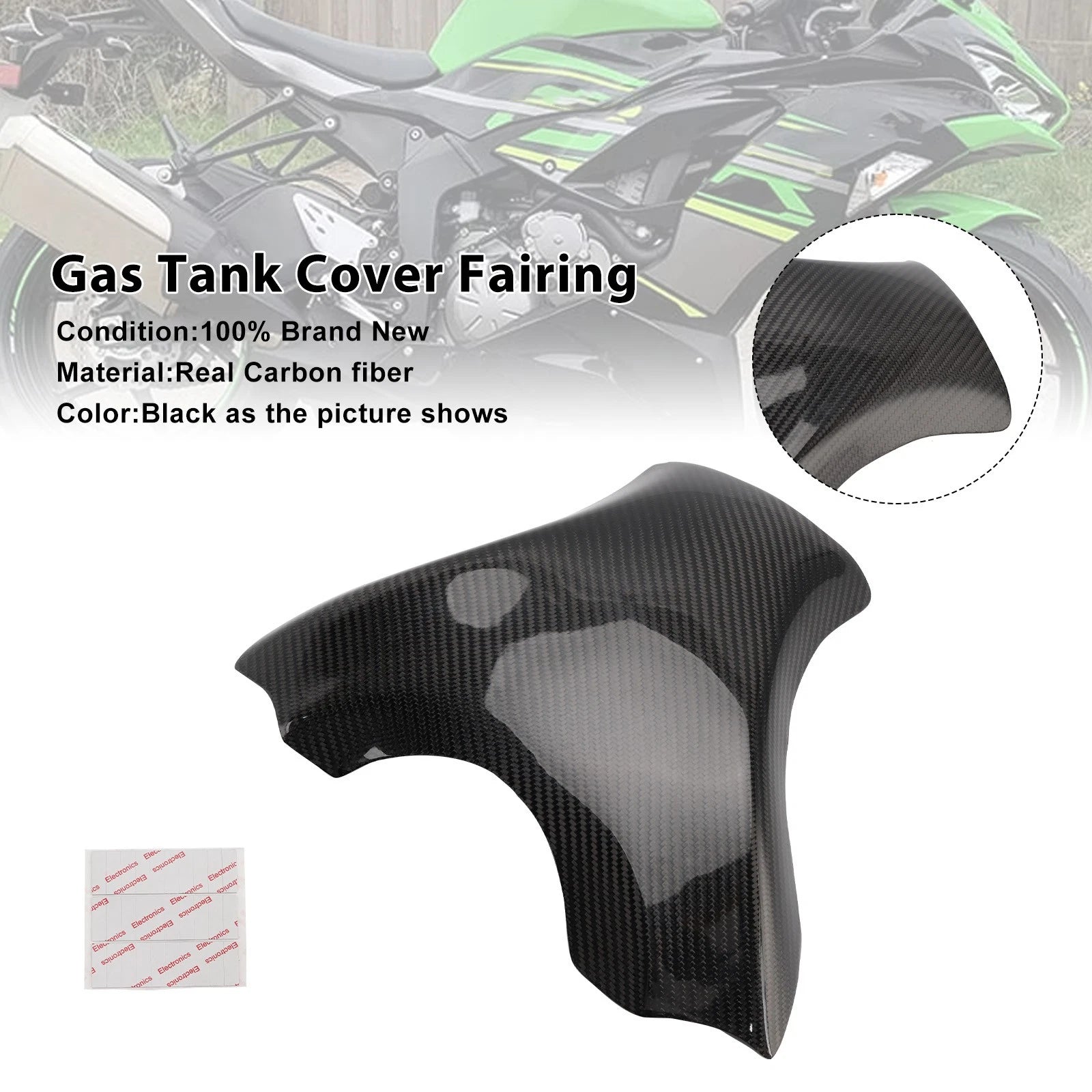 Carbon Fiber Tank Cover Fairing for Kawasaki ZX-6R (2019–2025)