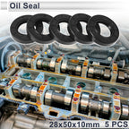 Set of 5 Oil Seal Rotary Shaft Seal TC Ring Nitrile Rubber 28x50x10mm