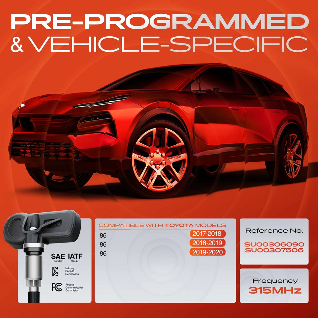 TPMS Tire Pressure Monitoring Sensor Set for Toyota 86 (2017–2020)