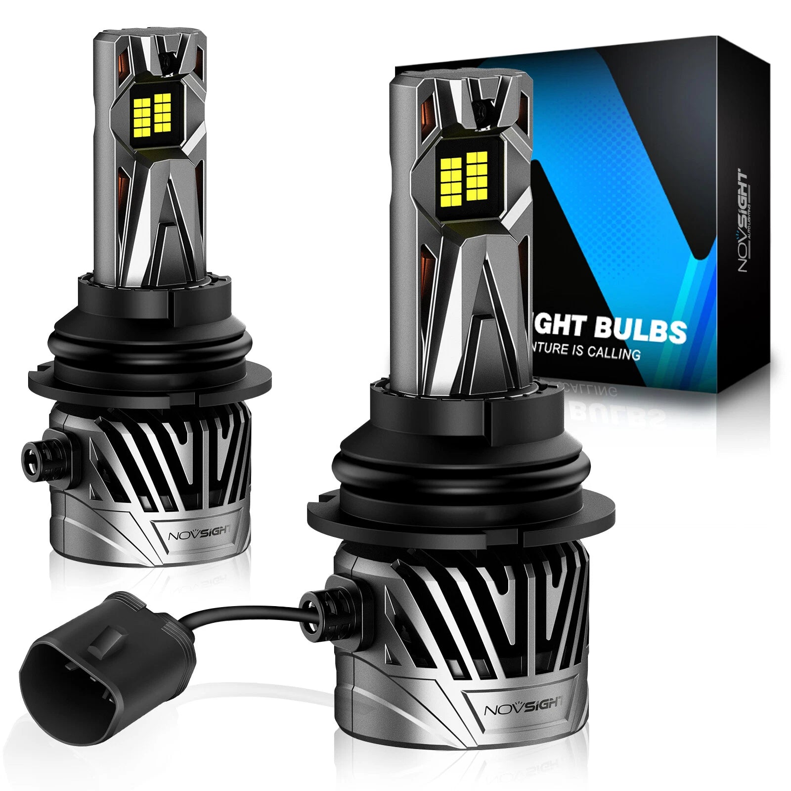 2X 9004 LED Headlight Bulbs for NOVSIGHT (30000LM, 6500K)