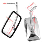Chrome Rectangle Rearview Mirrors for Kawasaki KZ1300B, Suzuki GS GN (1979–1983)