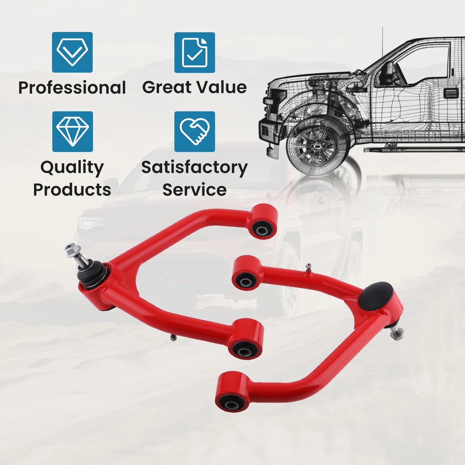 Front Upper Control Arms Lift Kit for Silverado Sierra 2007–2018