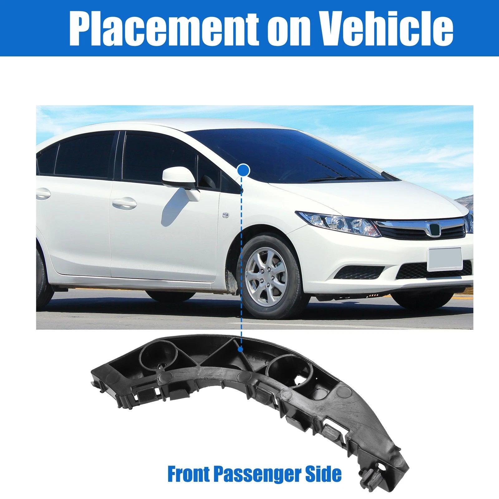 Right Side Front Bumper Mounting Support Bracket for Honda Civic (2006–2011)