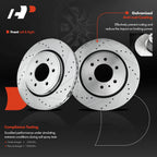 Front Drilled Brake Rotor & Pad Set for Lincoln Ford